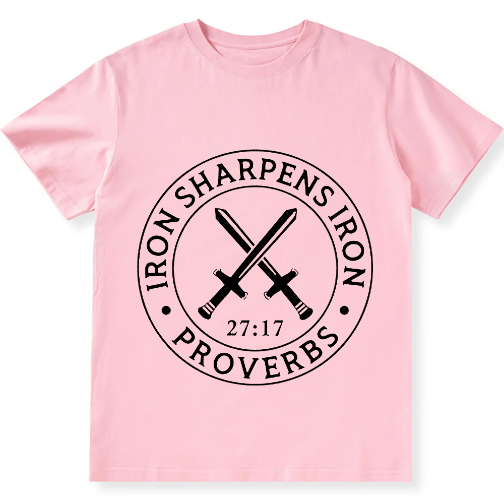 Iron Sharpens Iron PRVOERBS 27:17 Christian Unisex Fit Cotton T-Shirt wearishow