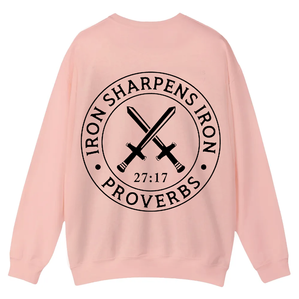 Iron Sharpens Iron PRVOERBS 27:17 Christian Casual Crewneck Sweatshirt wearishow
