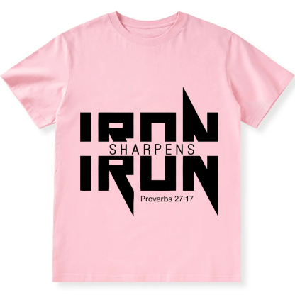 Iron Sharpens Iron Christian Unisex Fit Cotton T-Shirt wearishow