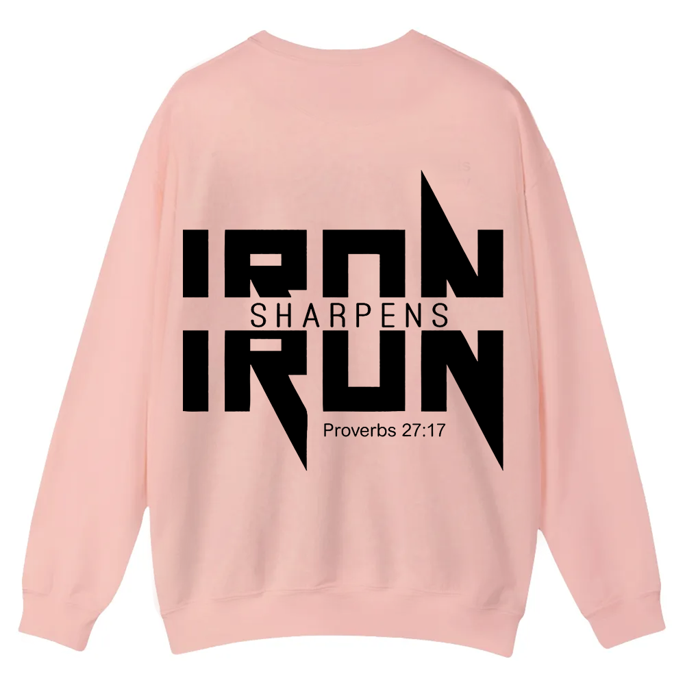 Iron Sharpens Iron Christian Casual Crewneck Sweatshirt wearishow