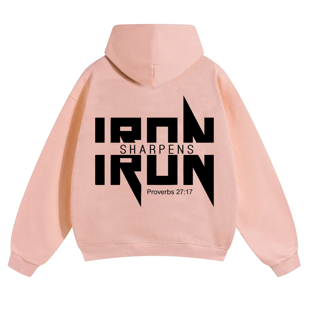 Iron Sharpens Iron Christian Unisex Solid Color Hoodie wearishow