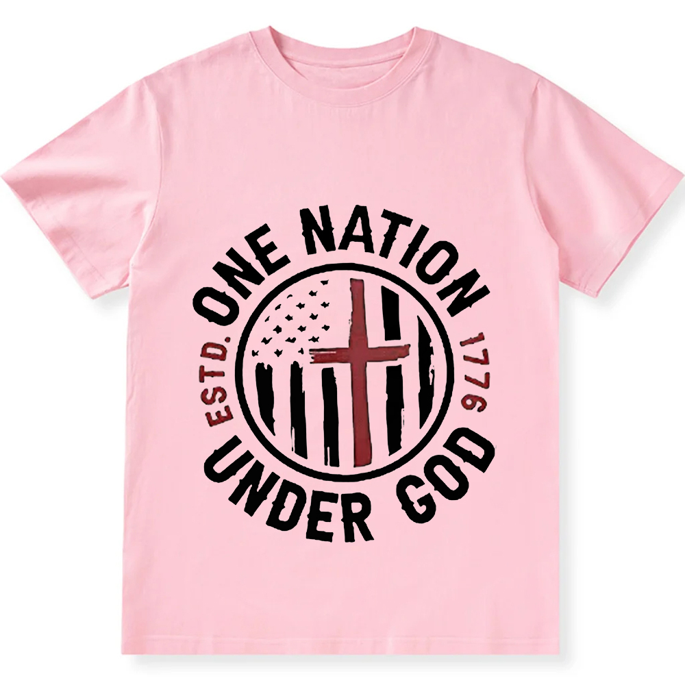 One Nation Under God ESTD 1776 Unisex Fit Cotton T-Shirt wearishow