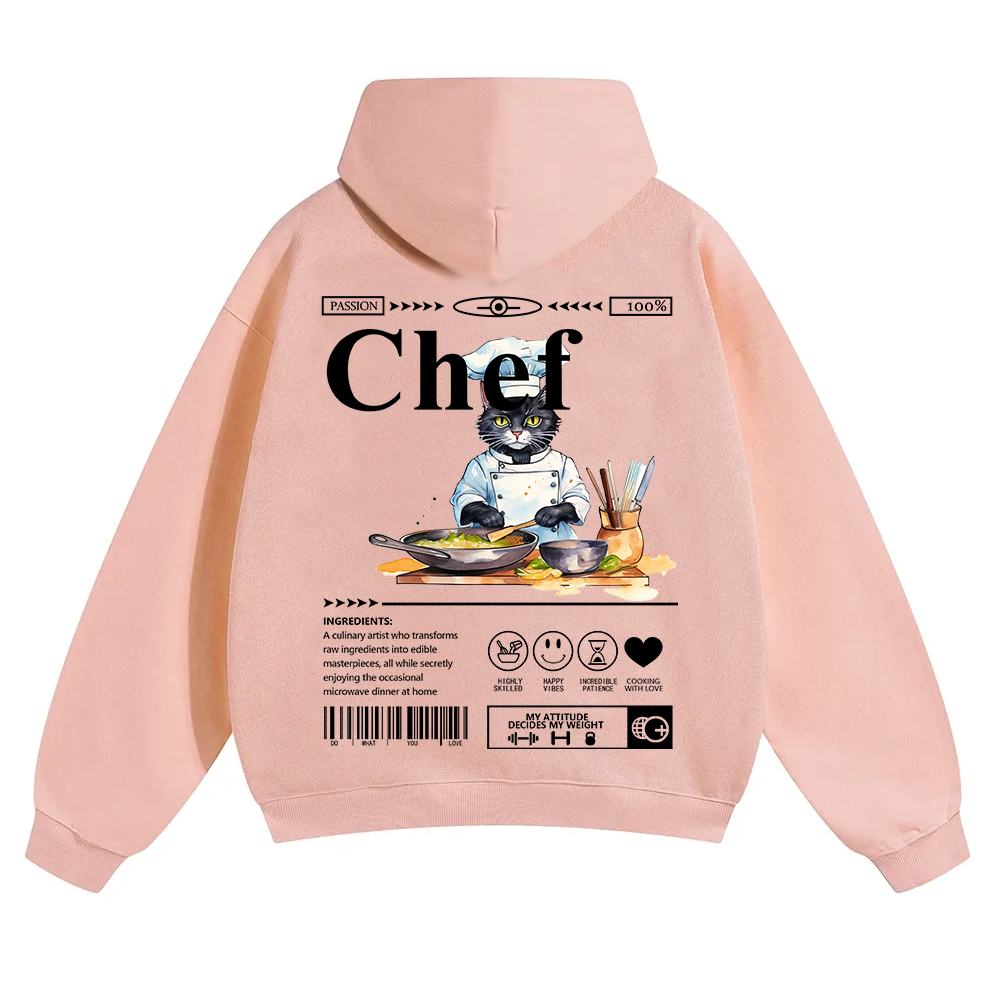 Chef Unisex Solid Color Hoodie wearishow