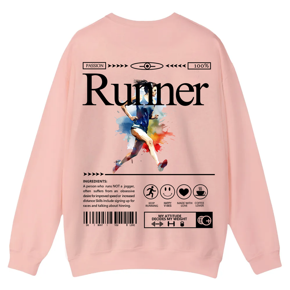 Runner Casual Crewneck Sweatshirt wearishow