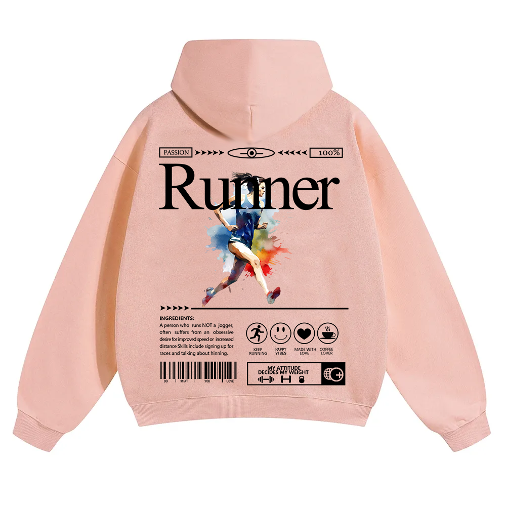 Runner Unisex Solid Color Hoodie wearishow
