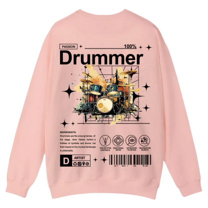 Drummer Casual Crewneck Sweatshirt wearishow