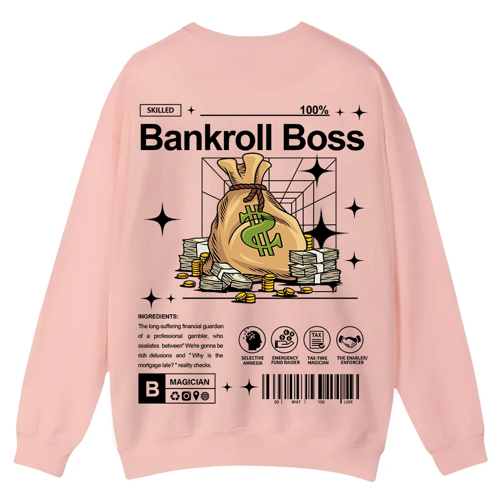 Bankroll Boss Casual Crewneck Sweatshirt wearishow