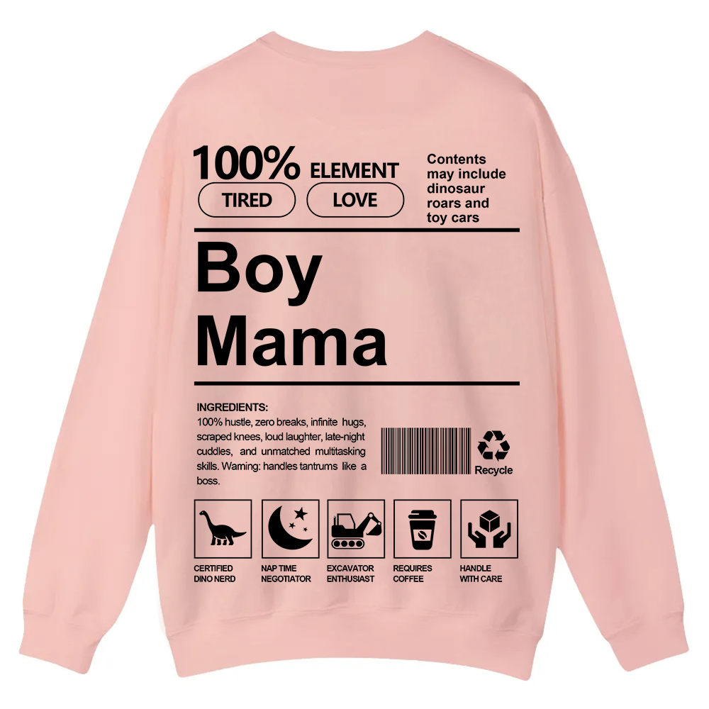 Boy Mama Casual Crewneck Sweatshirt wearishow