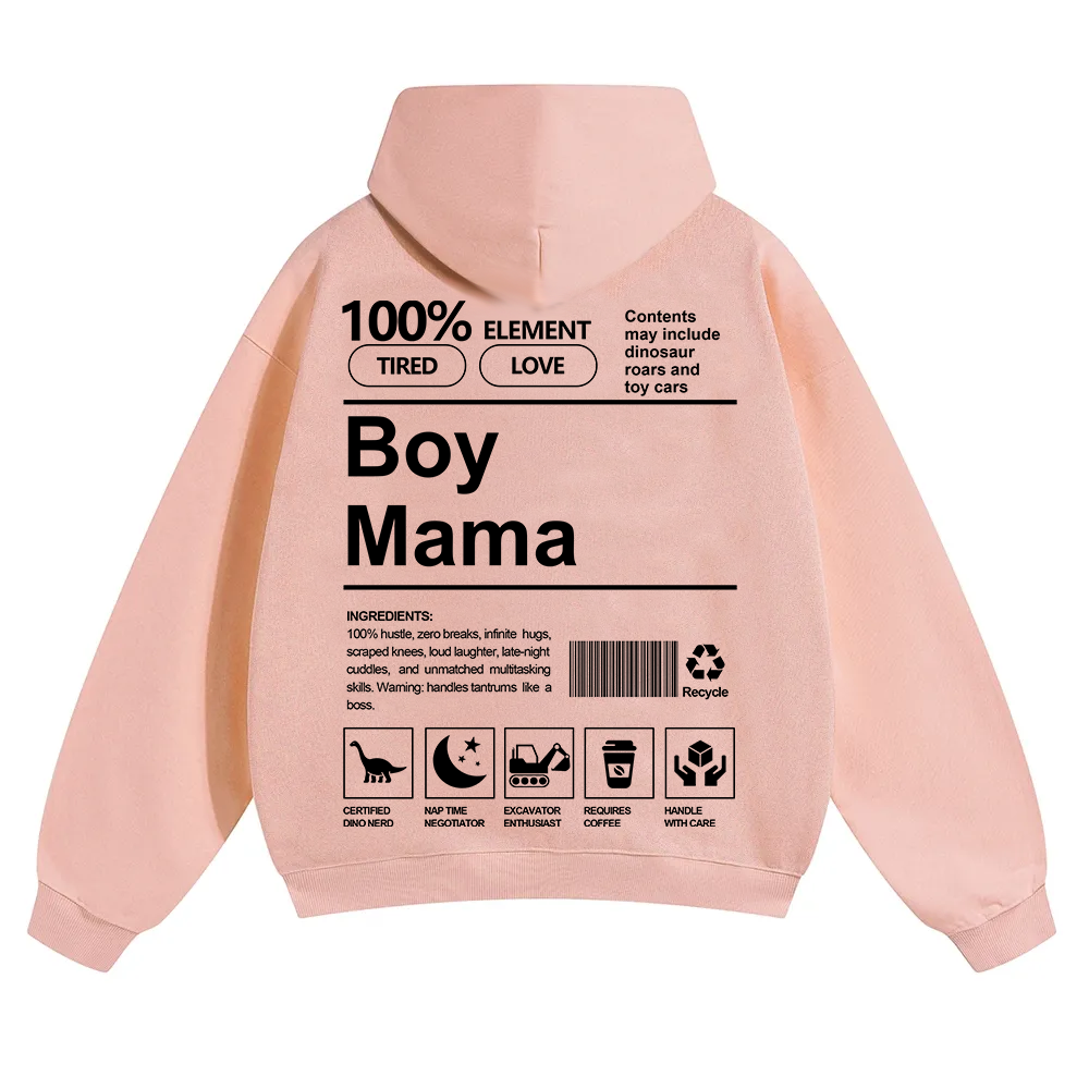 Boy Mama Unisex Solid Color Hoodie wearishow