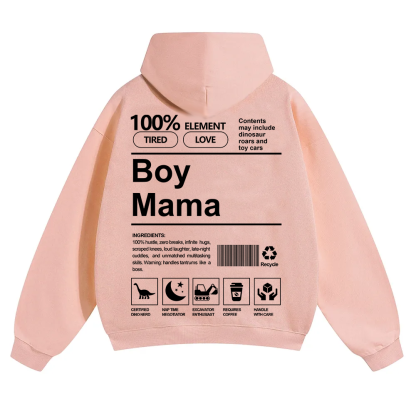 Boy Mama Unisex Solid Color Hoodie wearishow