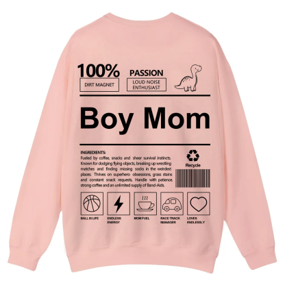 Boy Mom Casual Crewneck Sweatshirt wearishow