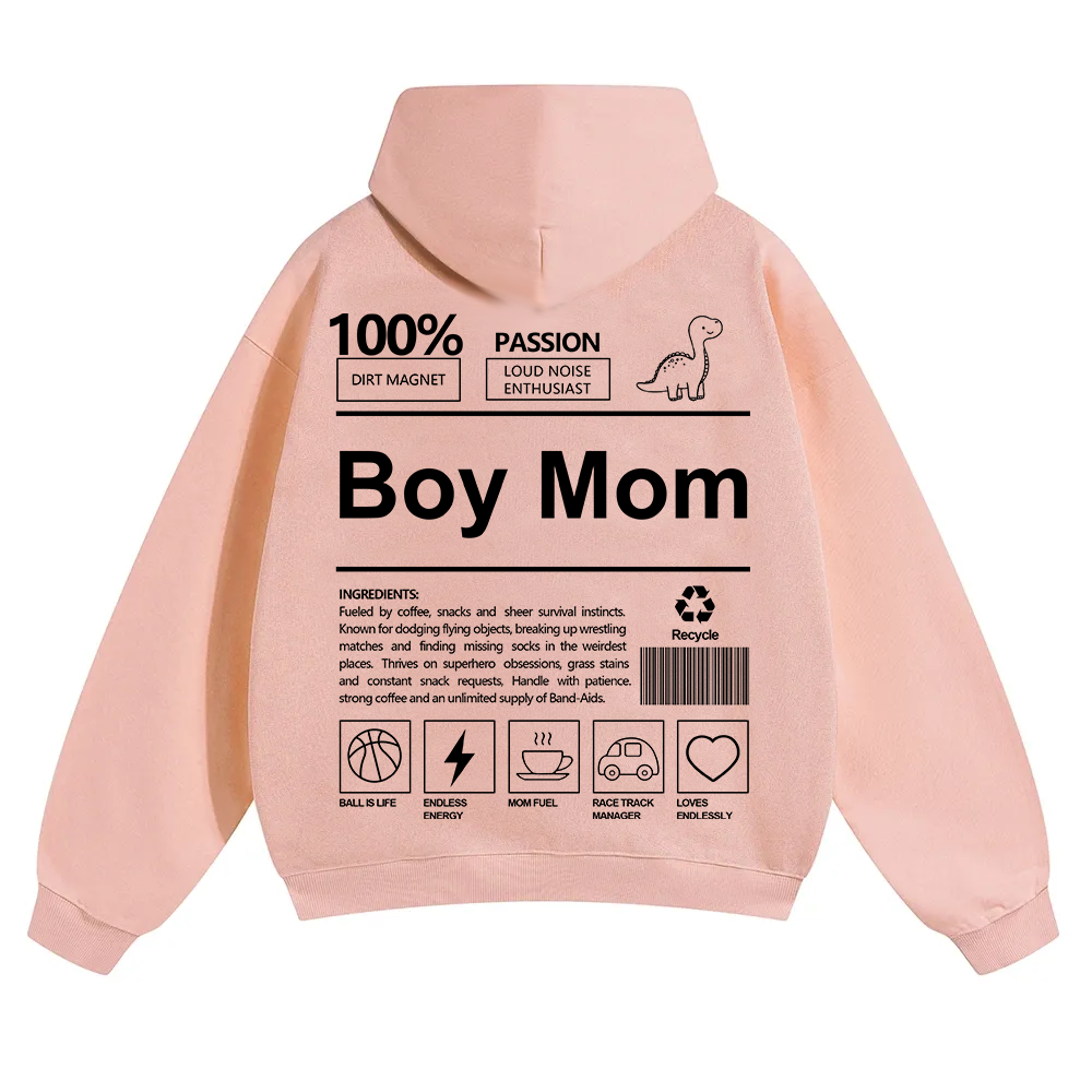 Boy Mom Unisex Solid Color Hoodie wearishow