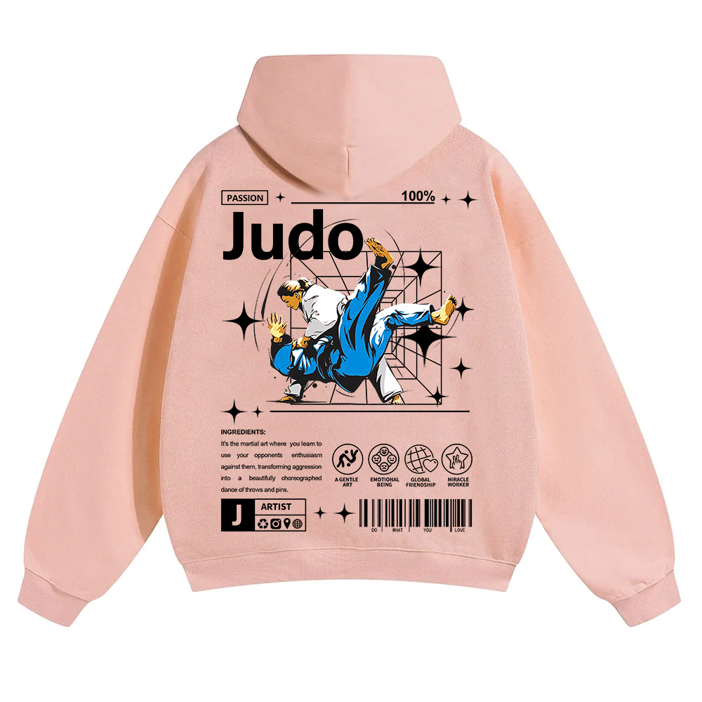Judo Unisex Solid Color Hoodie wearishow