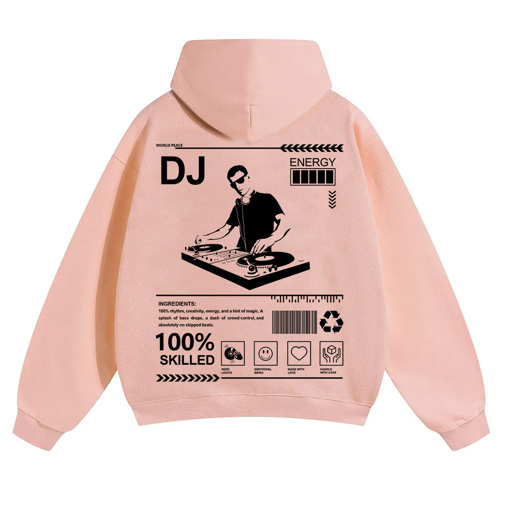 DJ Unisex Solid Color Hoodie wearishow