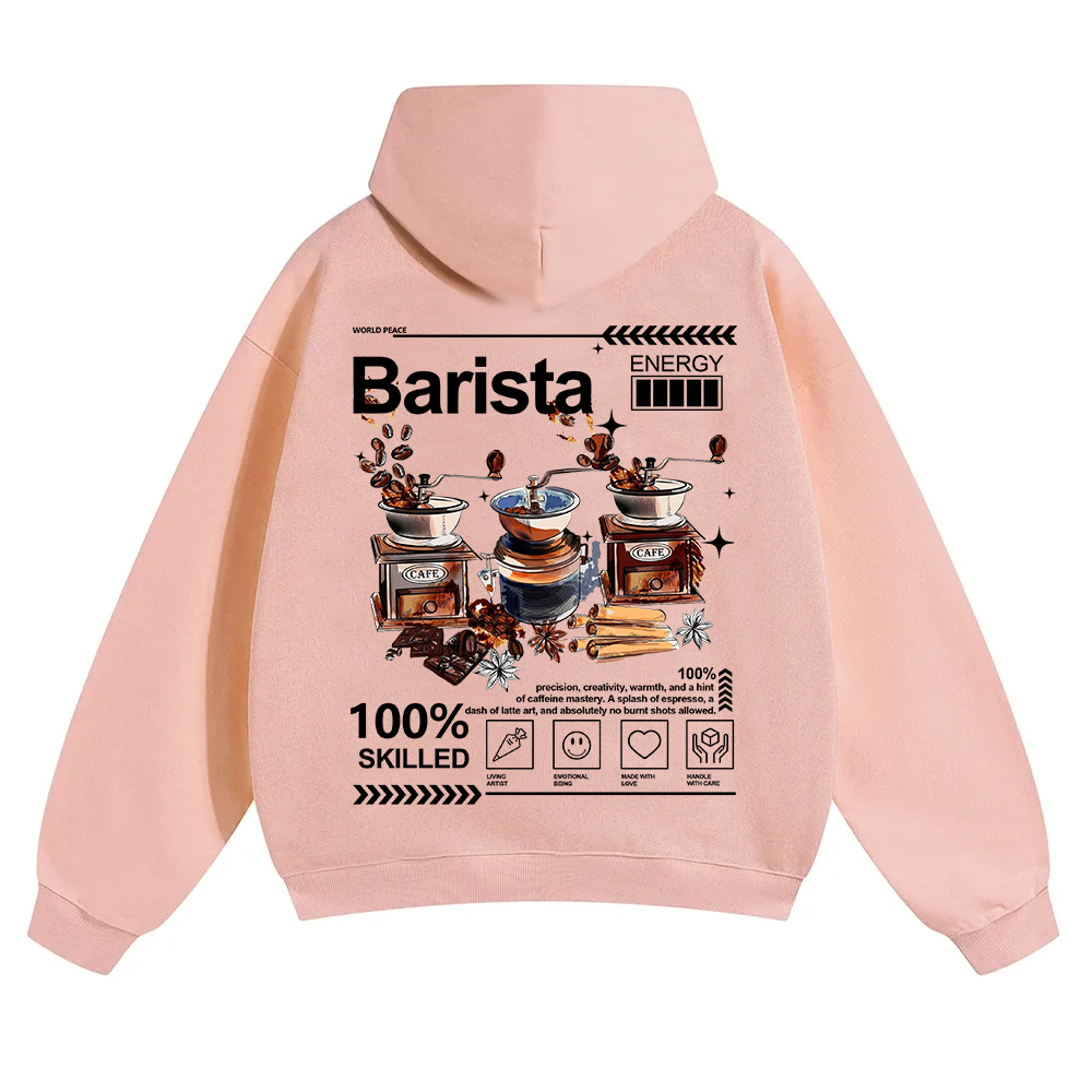 Barista Unisex Solid Color Hoodie wearishow