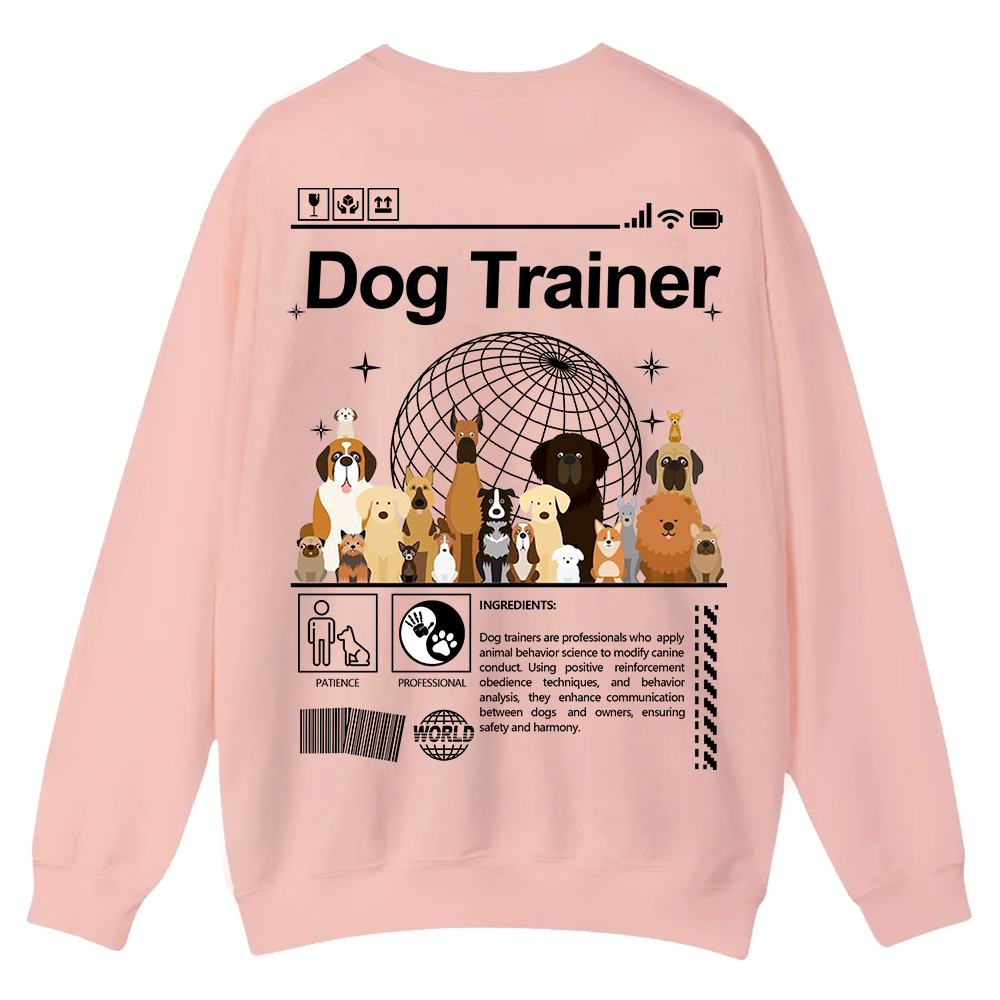 Dog Trainer Casual Crewneck Sweatshirt wearishow