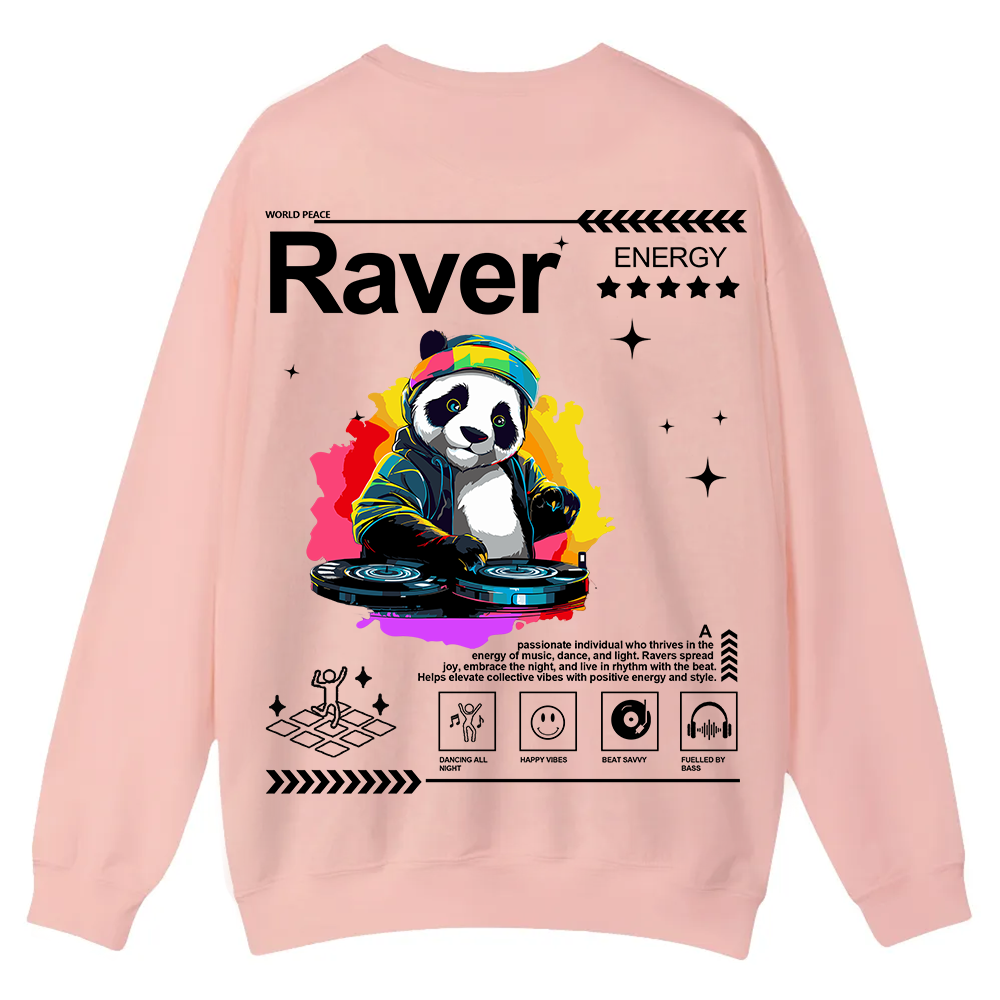 Raver Casual Crewneck Sweatshirt wearishow