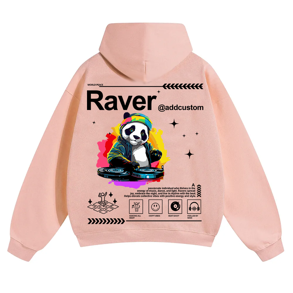 Addcustom Raver Unisex Solid Color Hoodie wearishow