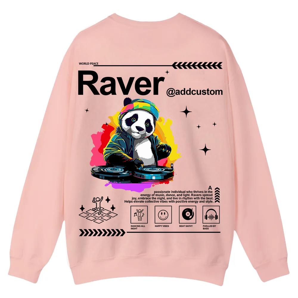 Addcustom Raver Casual Crewneck Sweatshirt wearishow