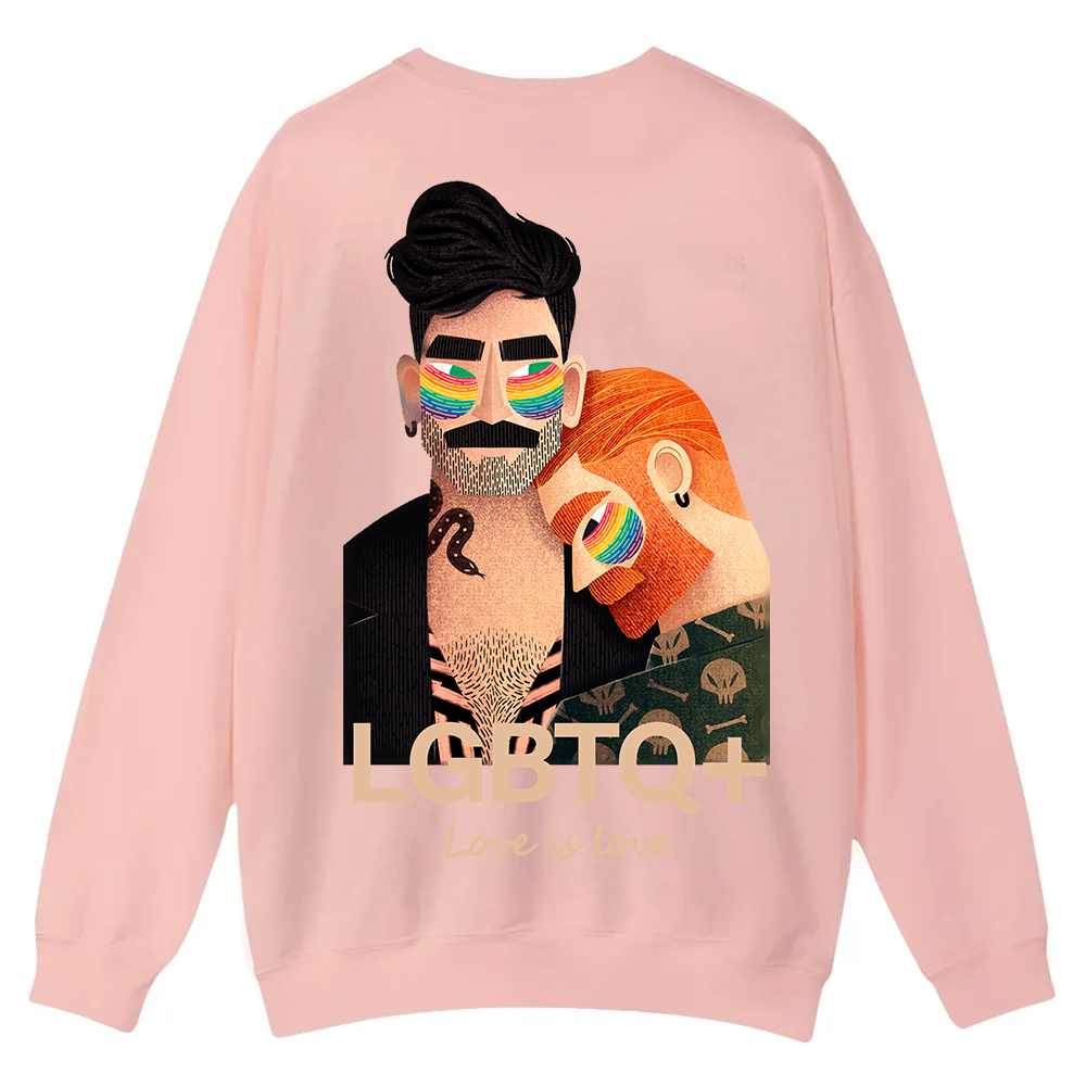 Lgbtq+ Love Is Love Casual Crewneck Sweatshirt wearishow