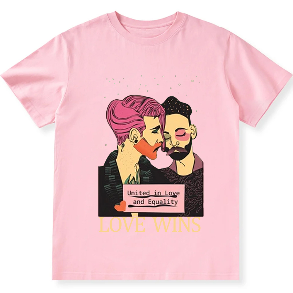 United in Love and Equality Love Wins Unisex Fit Cotton T-Shirt wearishow