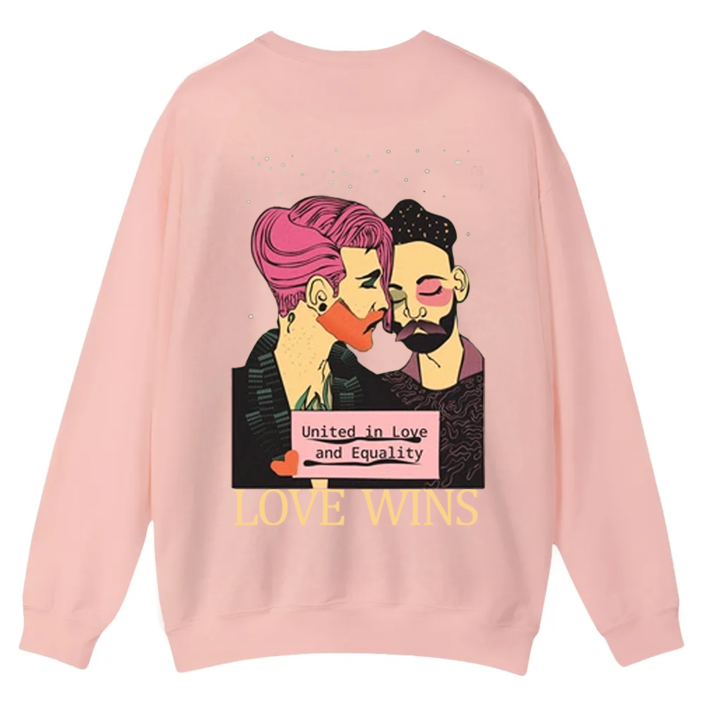 United in Love and Equality Love Wins Casual Crewneck Sweatshirt wearishow