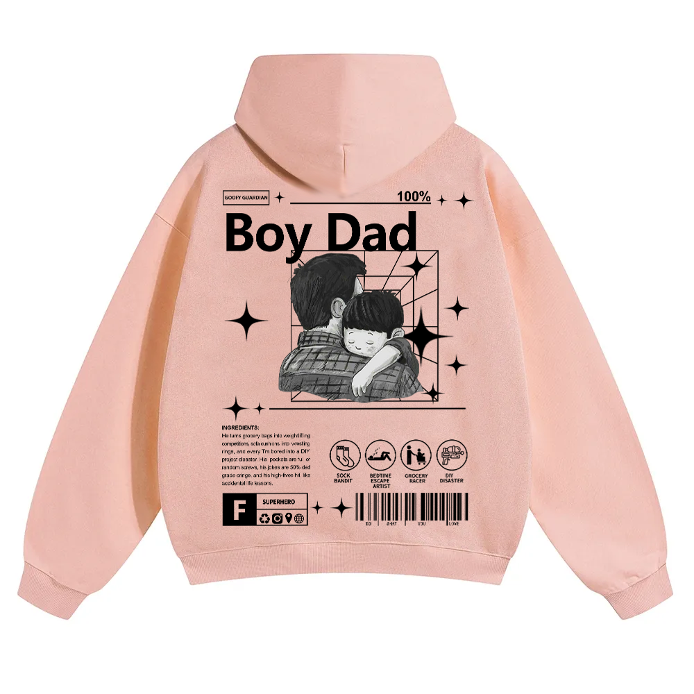 Boy Dad Unisex Solid Color Hoodie wearishow