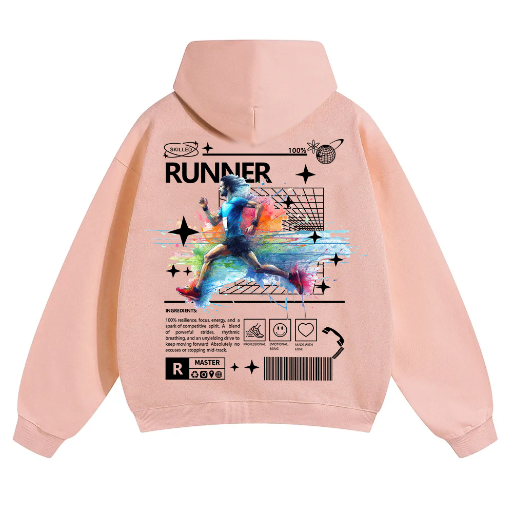 Runner Unisex Solid Color Hoodie wearishow