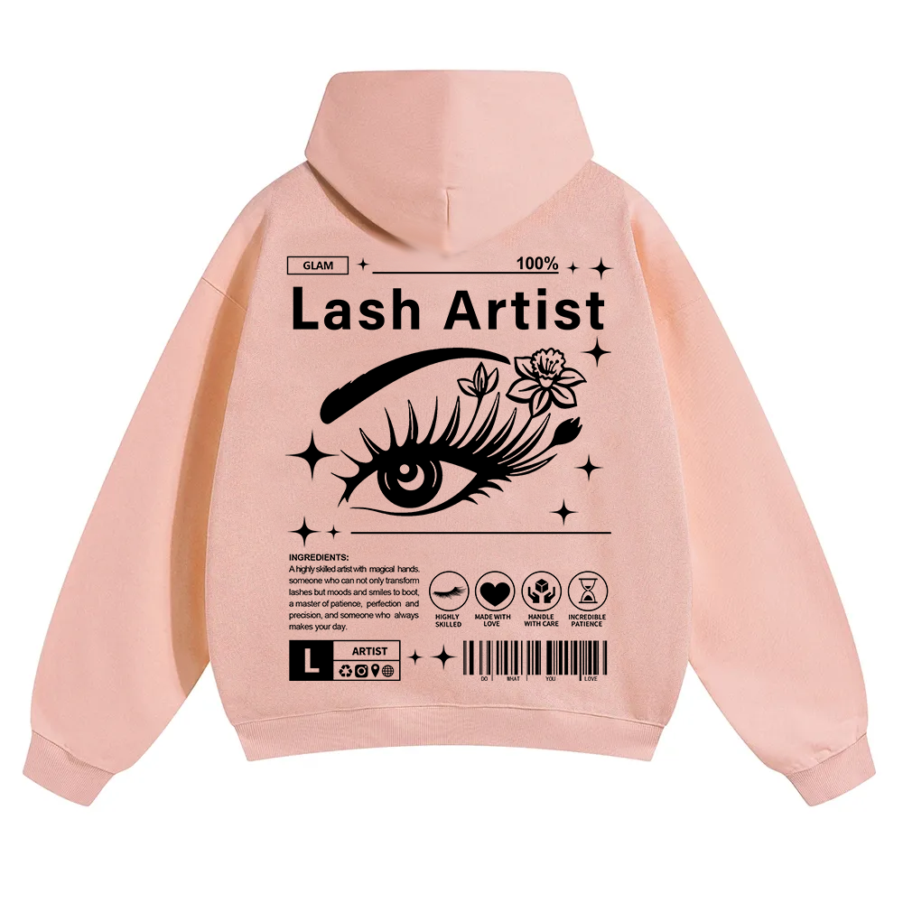 Lash Artist Unisex Solid Color Hoodie wearishow
