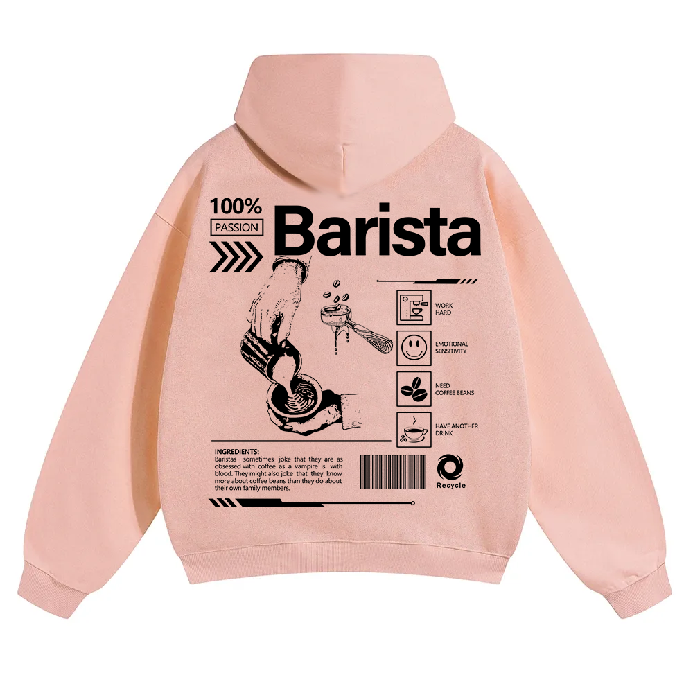 Barista Unisex Solid Color Hoodie wearishow