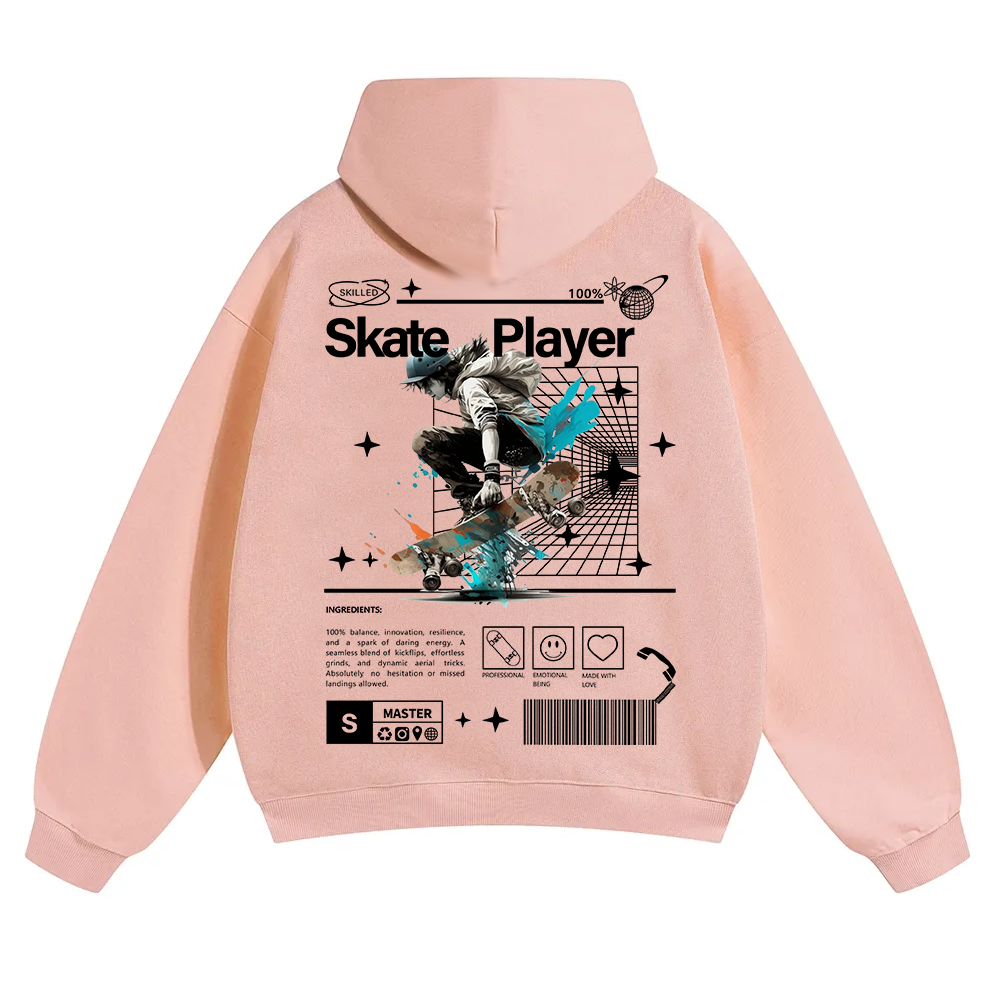 Skate Player  Unisex Solid Color Hoodie wearishow