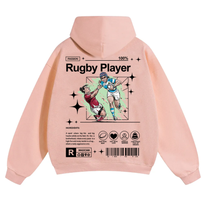 Rugby Player Unisex Solid Color Hoodie wearishow