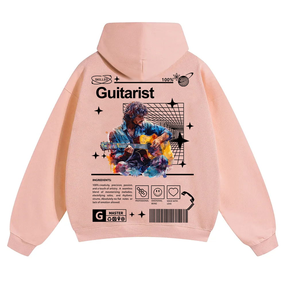 Guitarist Unisex Solid Color Hoodie wearishow