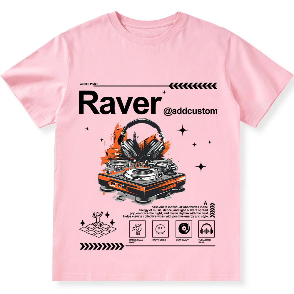 Addcustom Raver Unisex Fit Cotton T-Shirt wearishow