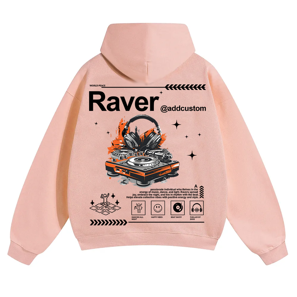 Addcustom Raver Unisex Solid Color Hoodie wearishow