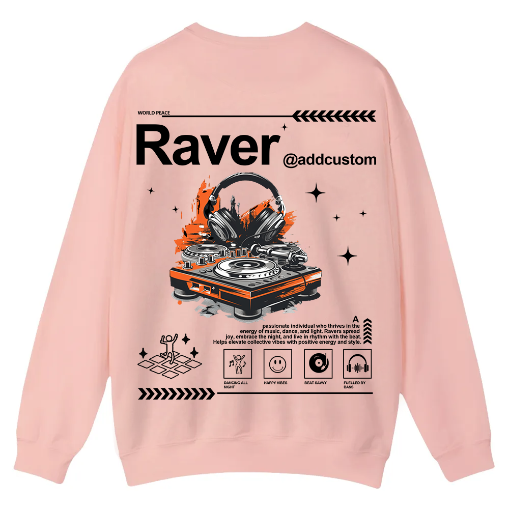 Addcustom Raver Casual Crewneck Sweatshirt wearishow