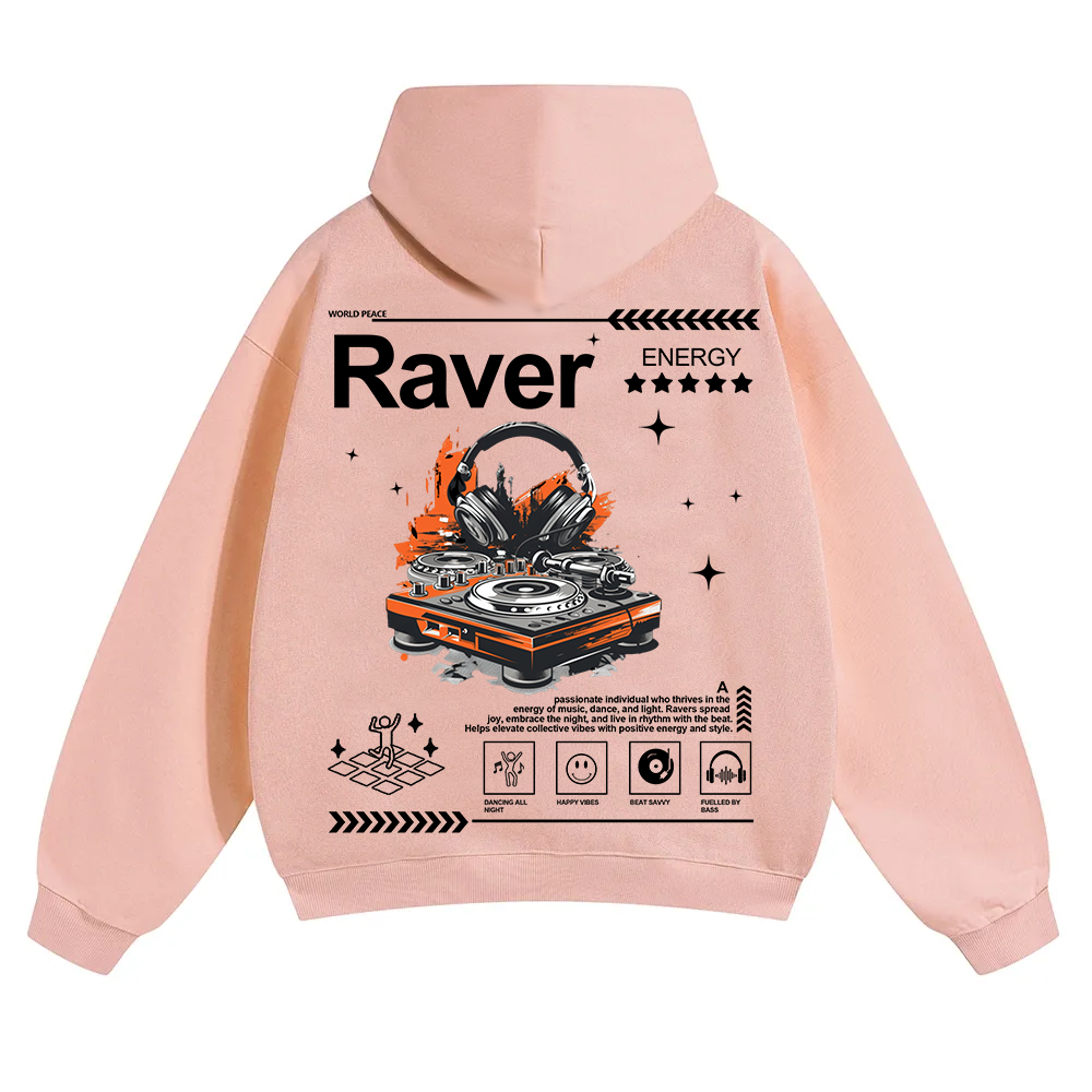 Raver Unisex Solid Color Hoodie wearishow