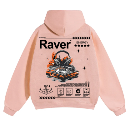 Raver Unisex Solid Color Hoodie wearishow