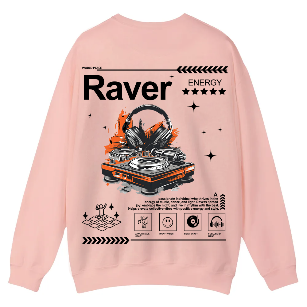 Raver Casual Crewneck Sweatshirt wearishow