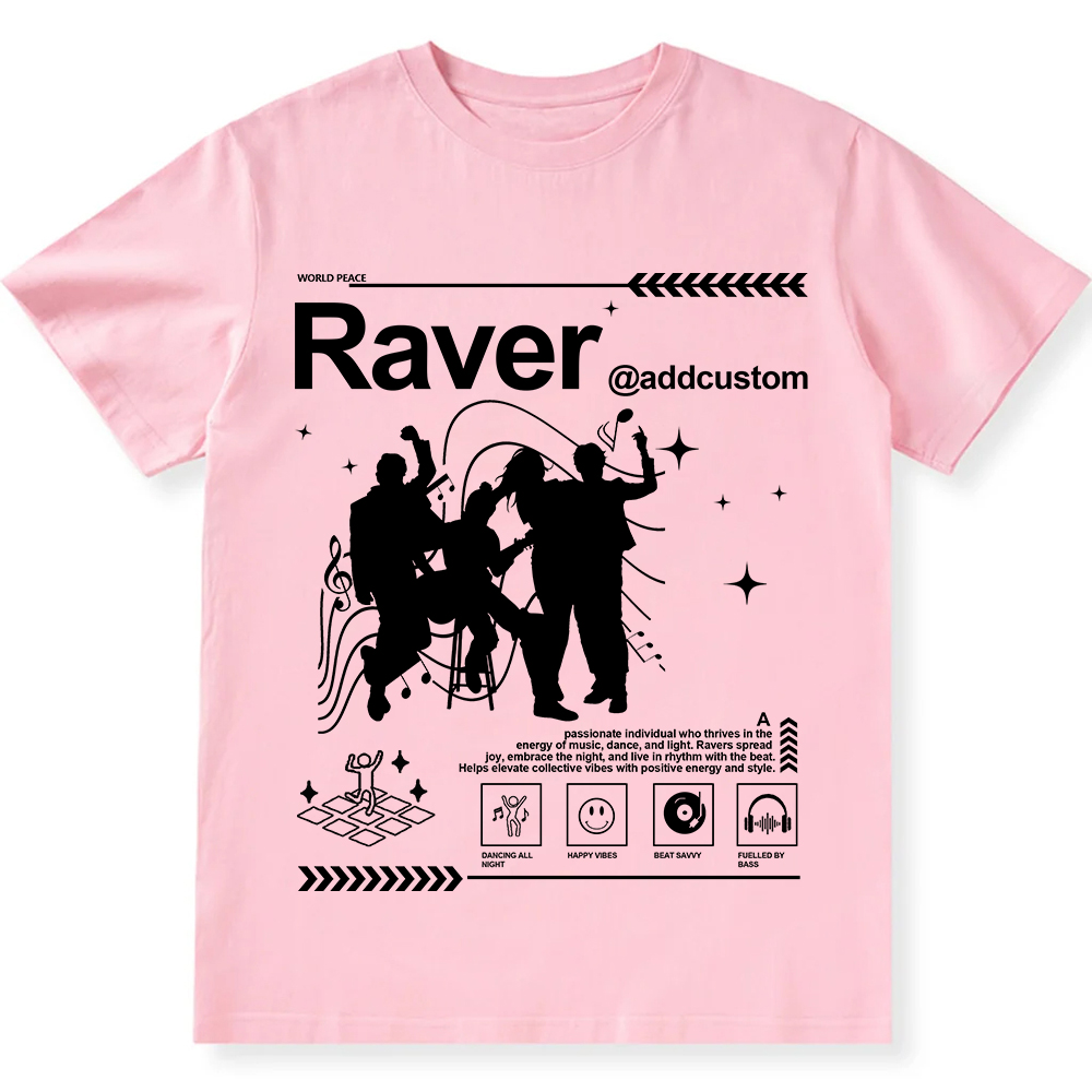 Addcustom Raver Unisex Fit Cotton T-Shirt wearishow