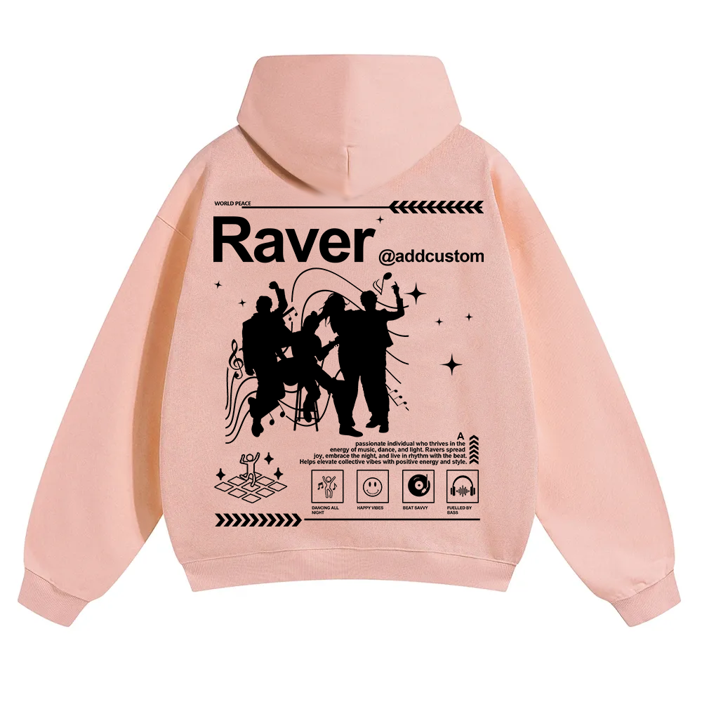 Addcustom Raver Unisex Solid Color Hoodie wearishow