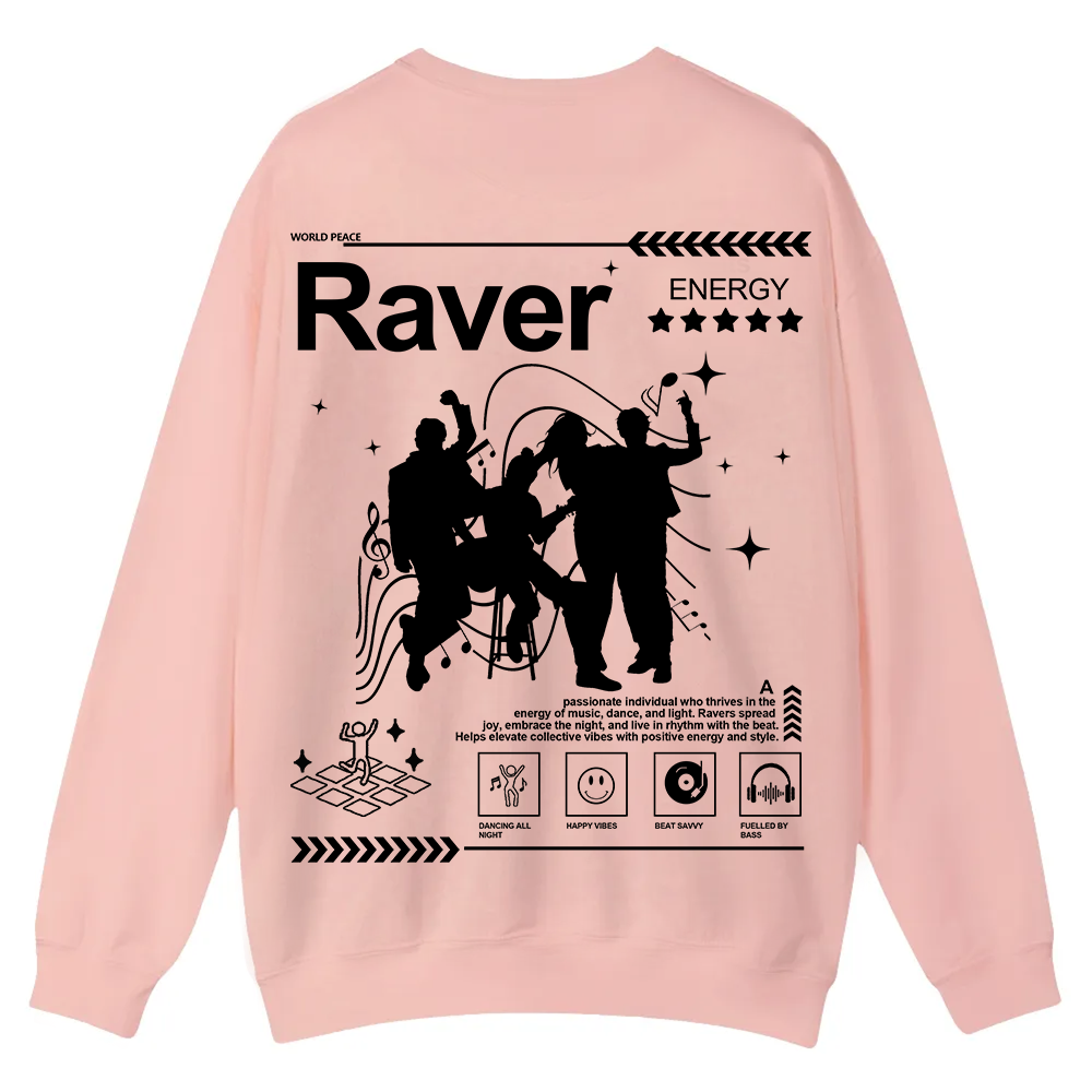 Raver Casual Crewneck Sweatshirt wearishow