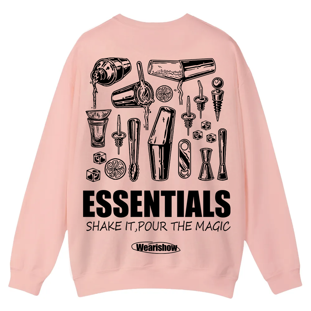 Bartender Essentials Casual Crewneck Sweatshirt wearishow