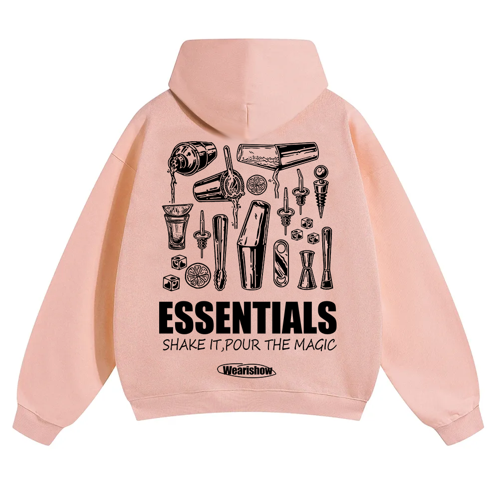 Bartender Essentials Unisex Solid Color Hoodie wearishow