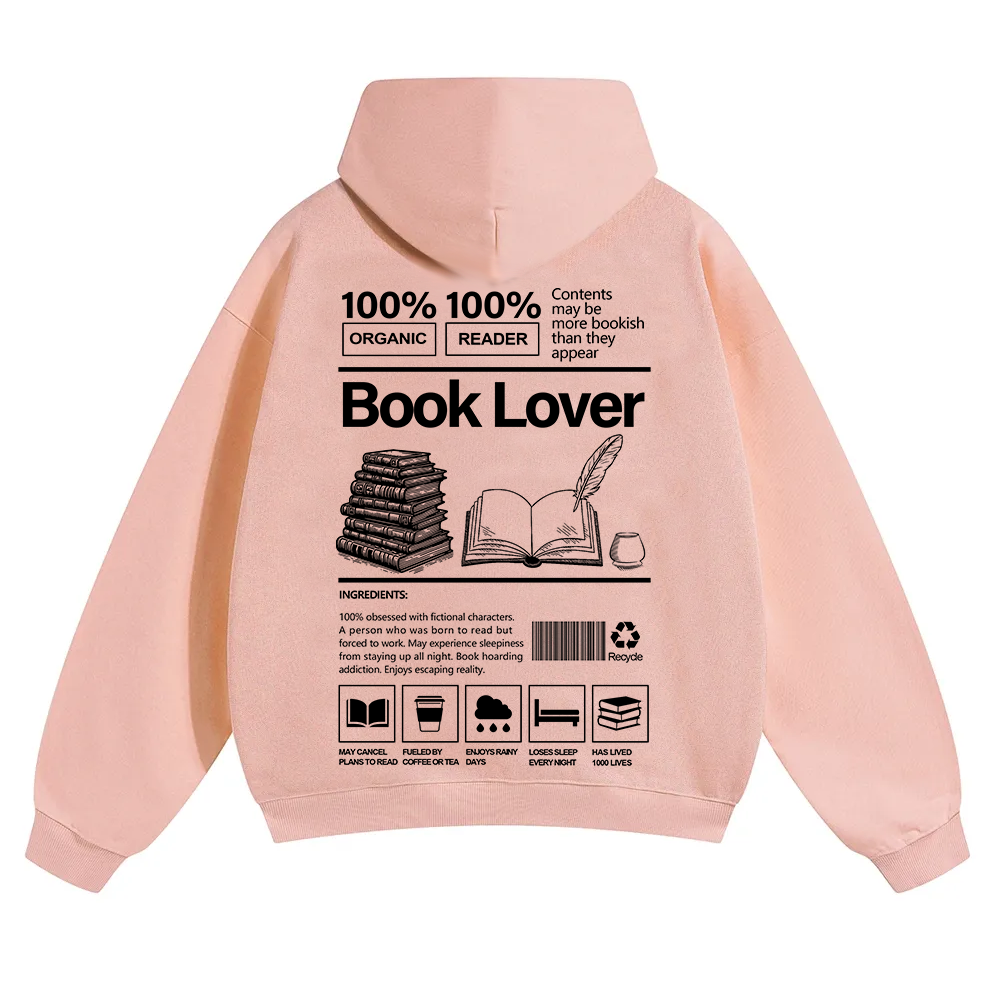 Book Lover Unisex Solid Color Hoodie wearishow