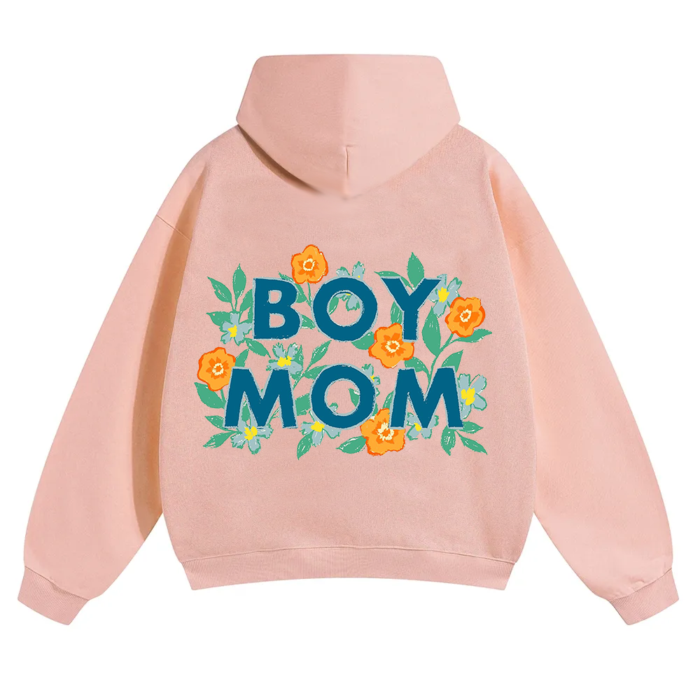 Boy Mom Unisex Solid Color Hoodie wearishow