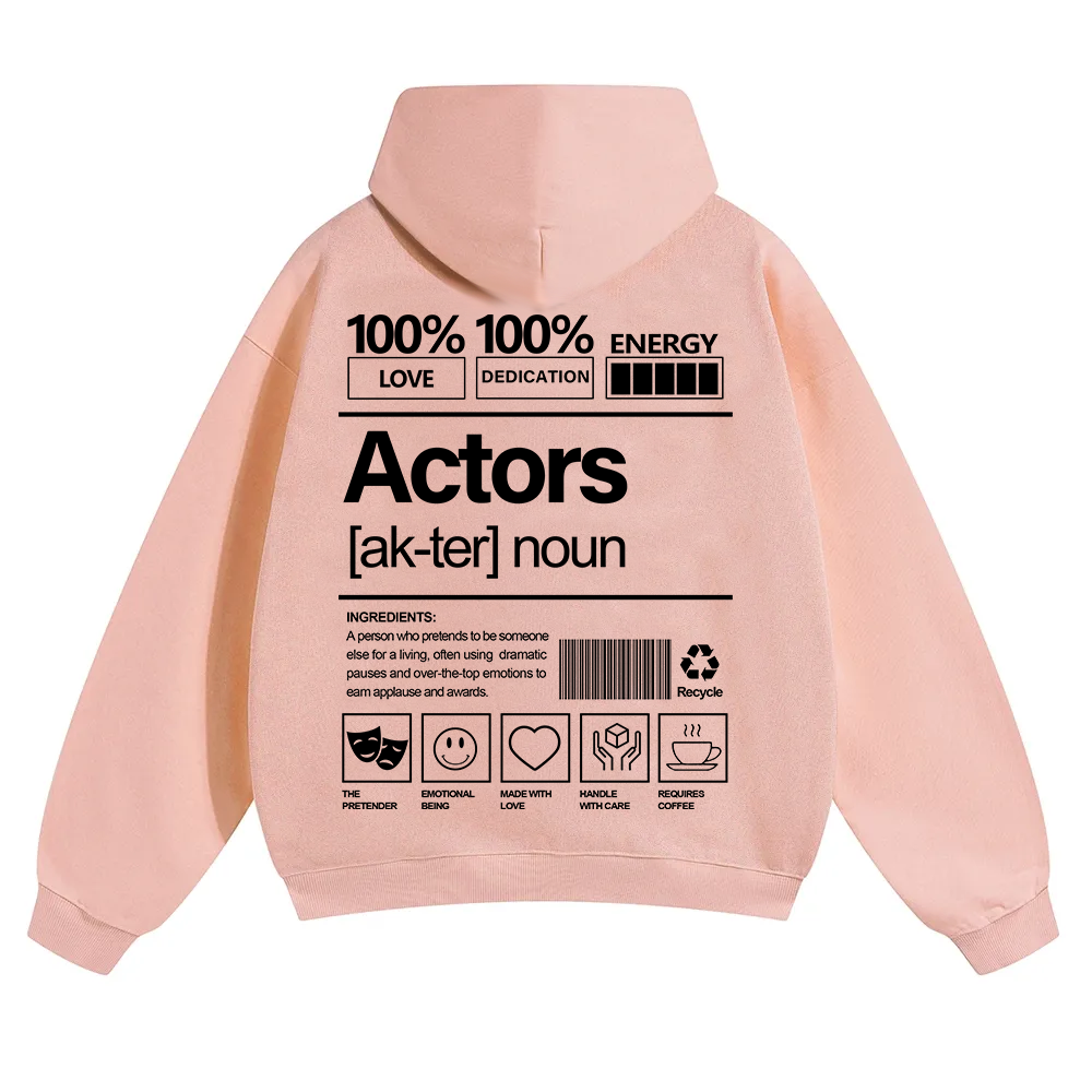 Actors Unisex Solid Color Hoodie wearishow