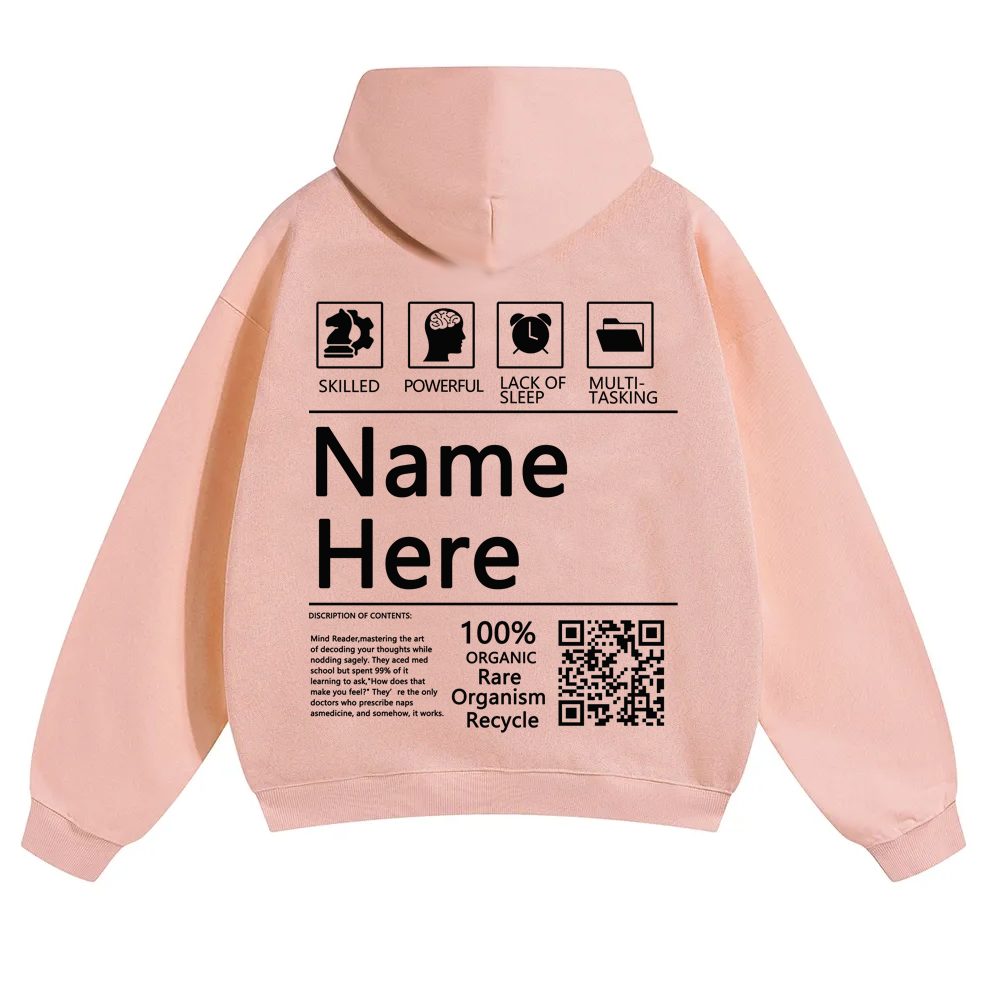 QR Code Customized Unisex Solid Hoodie