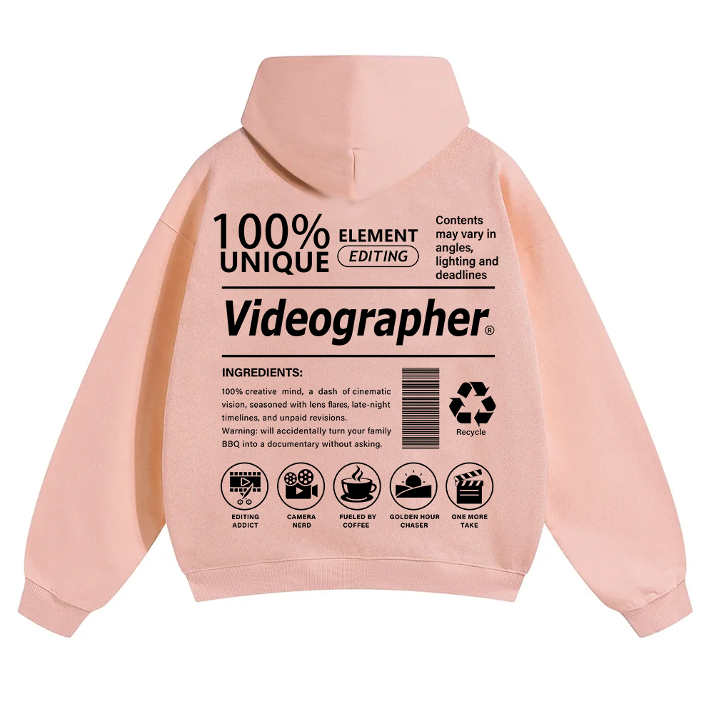 Videographer Unisex Solid Color Hoodie wearishow