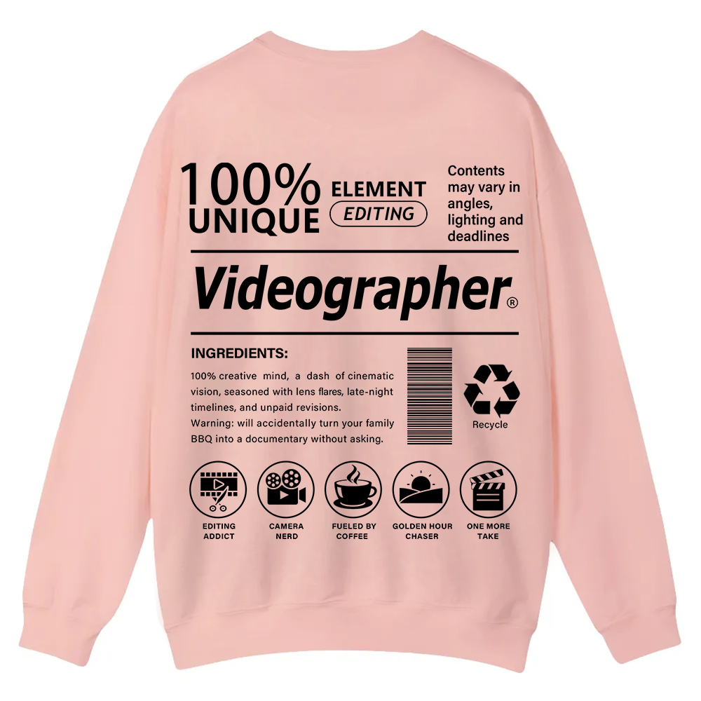 Videographer Casual Crewneck Sweatshirt wearishow wearishow